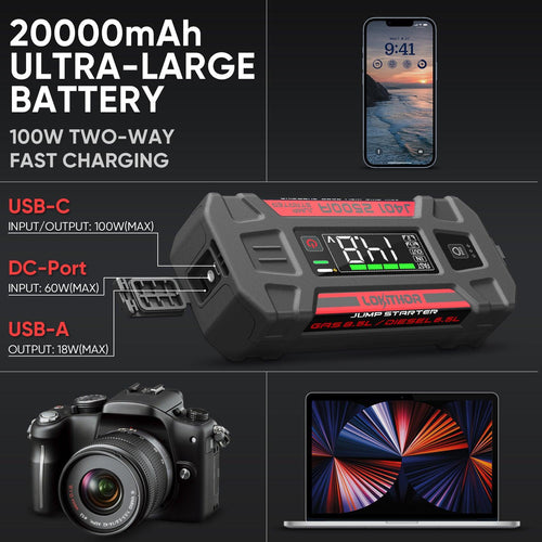 Lokithor J401 Jump Starter 100w Two-Way Fast Charging 2500Amp