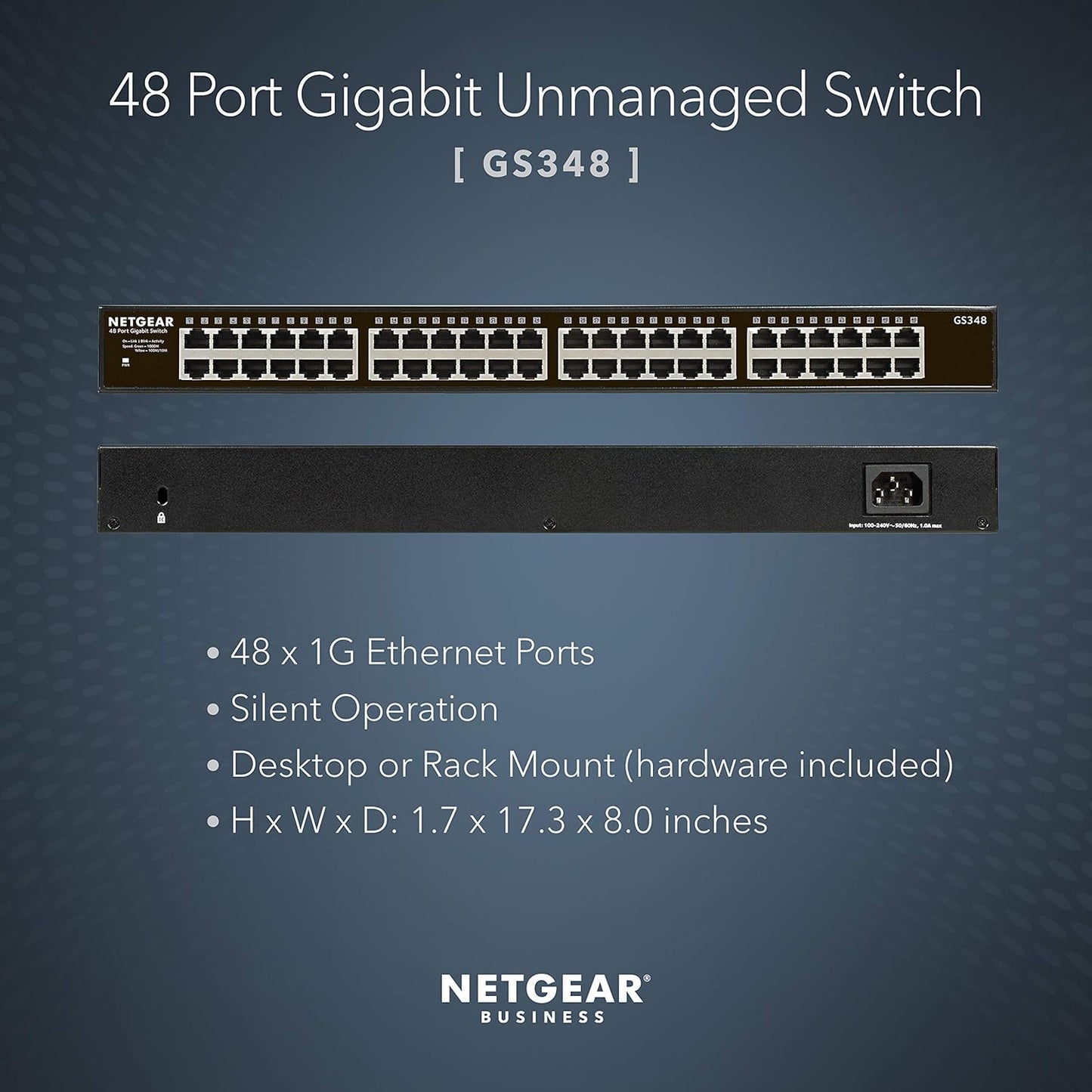 Netgear GS348 48-Port Gigabit Ethernet Switch Unmanaged