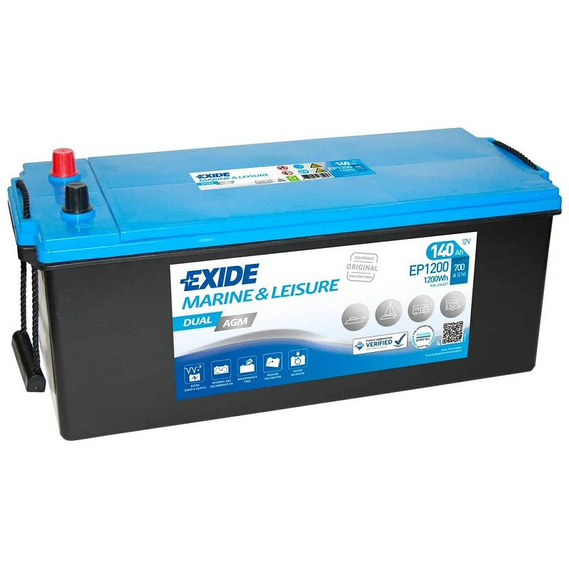 Exide EP1200 Dual AGM Battery ( 627 ) 140Ah 700cca