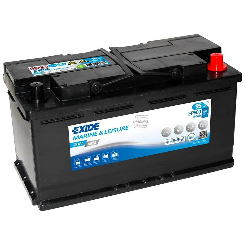 Exide EP800 Dual AGM Battery ( 017 ) 95Ah 850cca