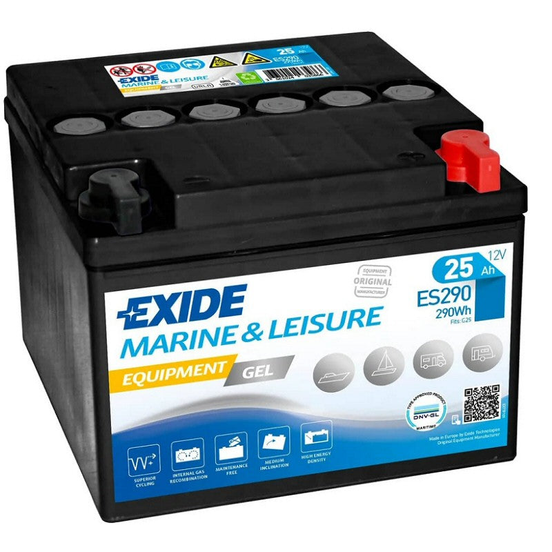 Exide ES290 Equipment GEL Marine and Leisure Battery ( GEL12-25 ) 25Ah