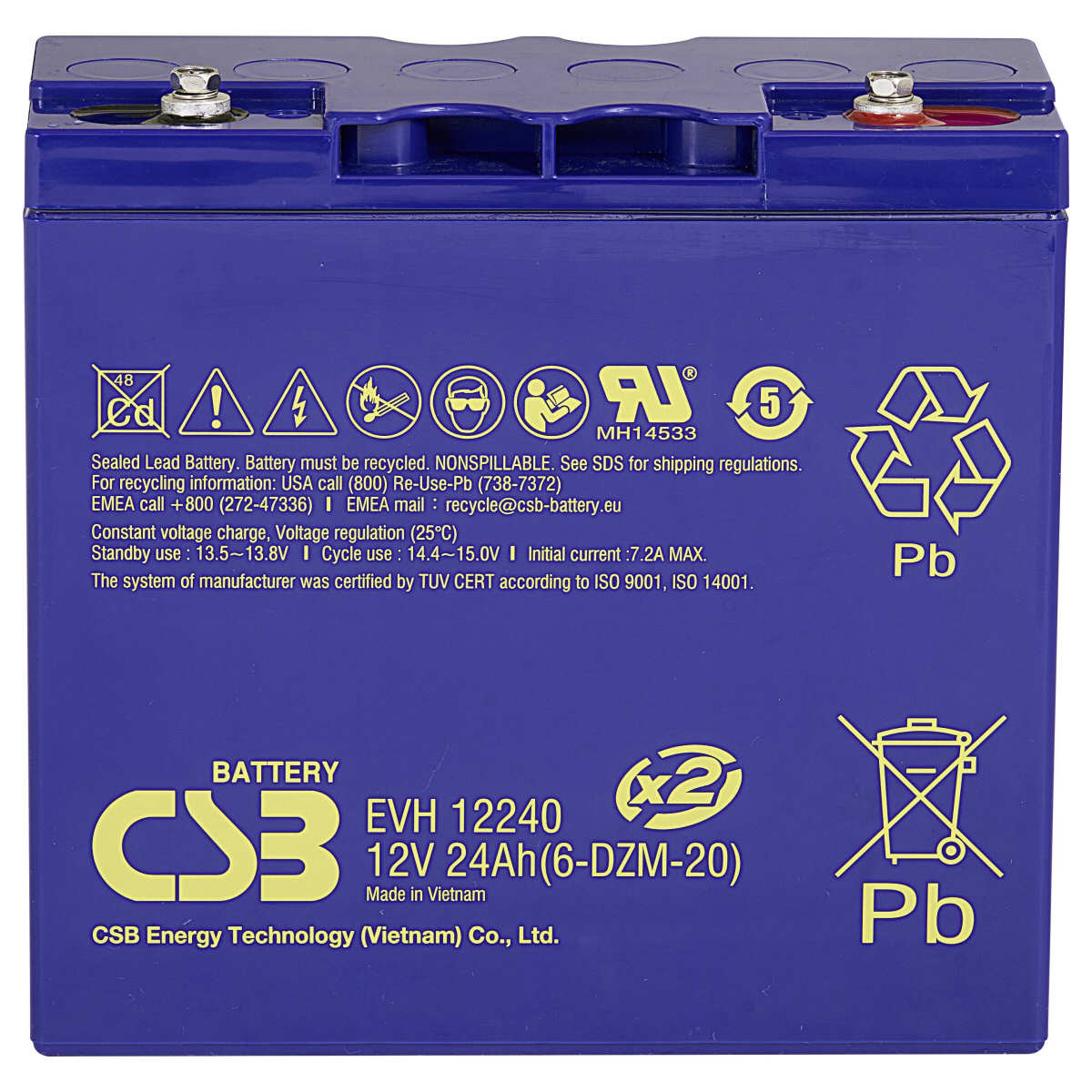 CSB EVH12240 Battery 12v 24Ah