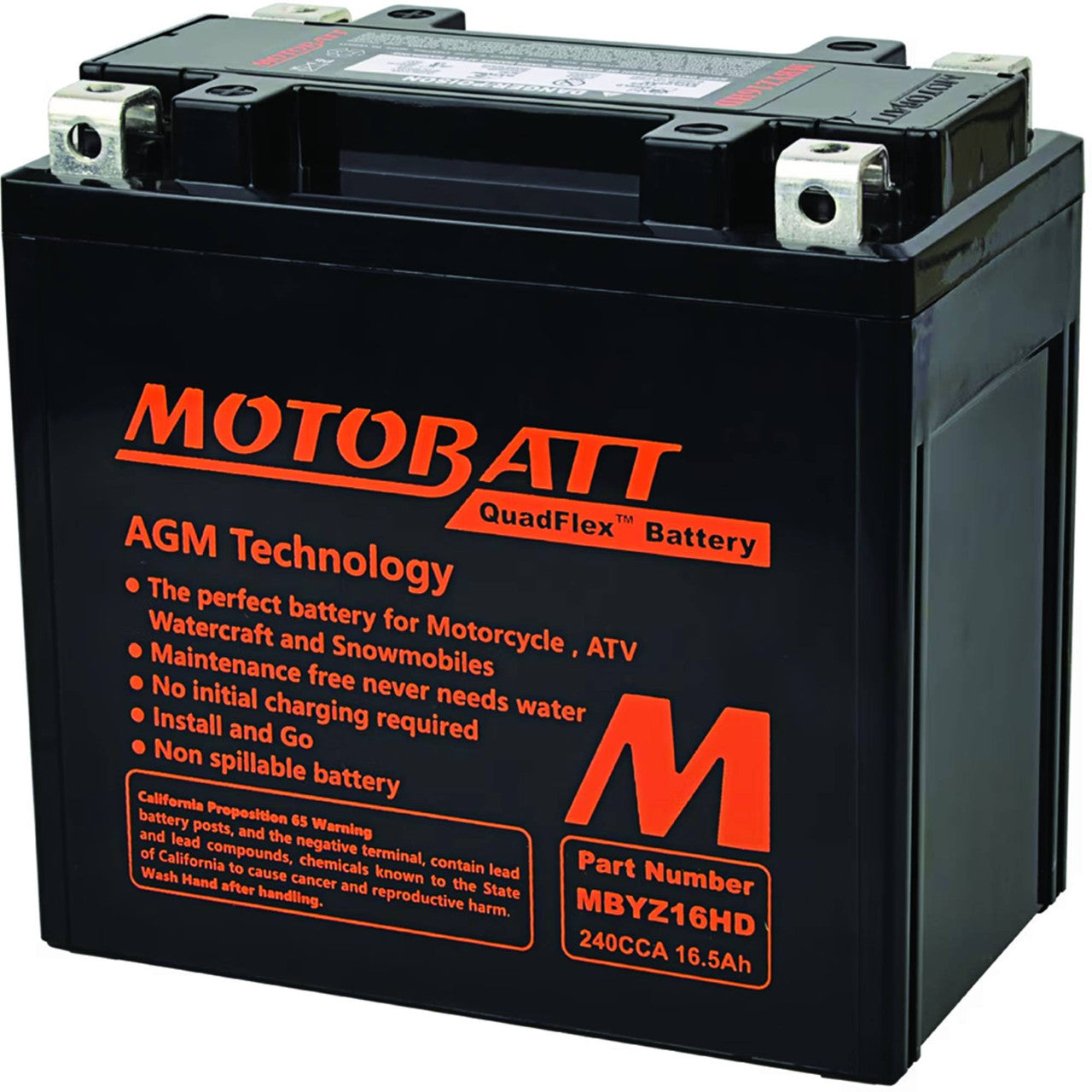 MBYZ16HD Motobatt AGM Motorcycle Battery