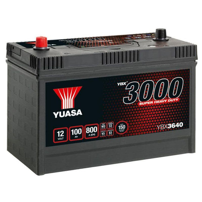 640HD 12V 100Ah 800A Yuasa Cargo Heavy Duty Battery YBX3640
