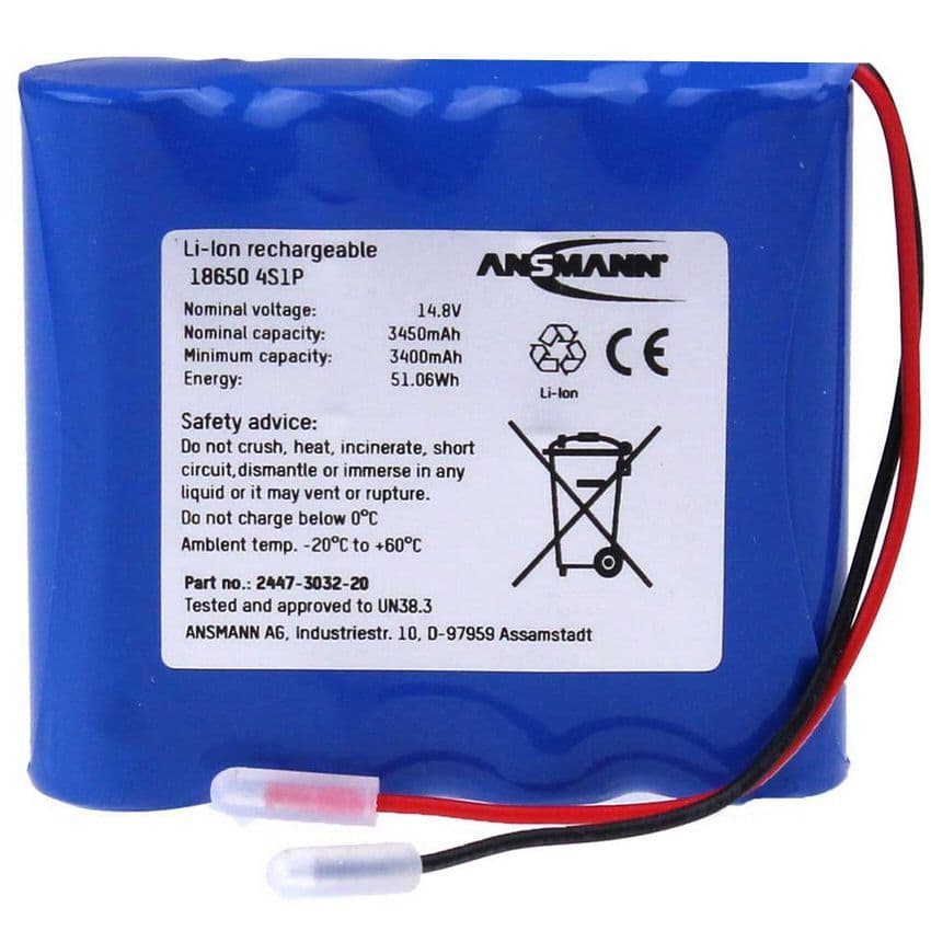 Ansmann 2447-3032-20 Battery Pack Li-ion 4S1P 14.8V 3450mAh Inline