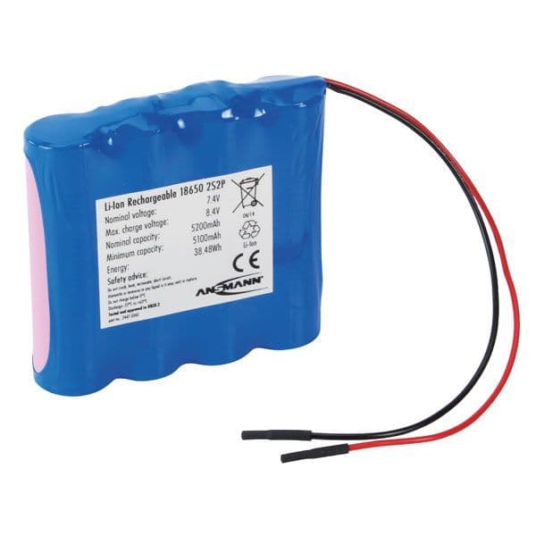 Ansmann 2447-3043-01 Battery Pack Li-ion 2S2P 7.4V 5.2Ah Inline