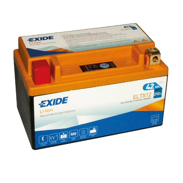ELTX12 Exide Li-Ion Lithium Motorbike Battery - Replaces YTX12-BS YTX12A-BS YB12B-B2