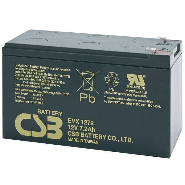 EVX1272 F2 CSB Battery 12v 7.2Ah Batteries