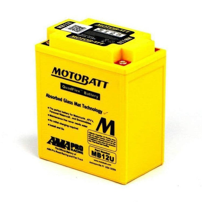 MB12U Motobatt AGM Motorcycle Battery - Replaces YB12A-A YB12AL-A2