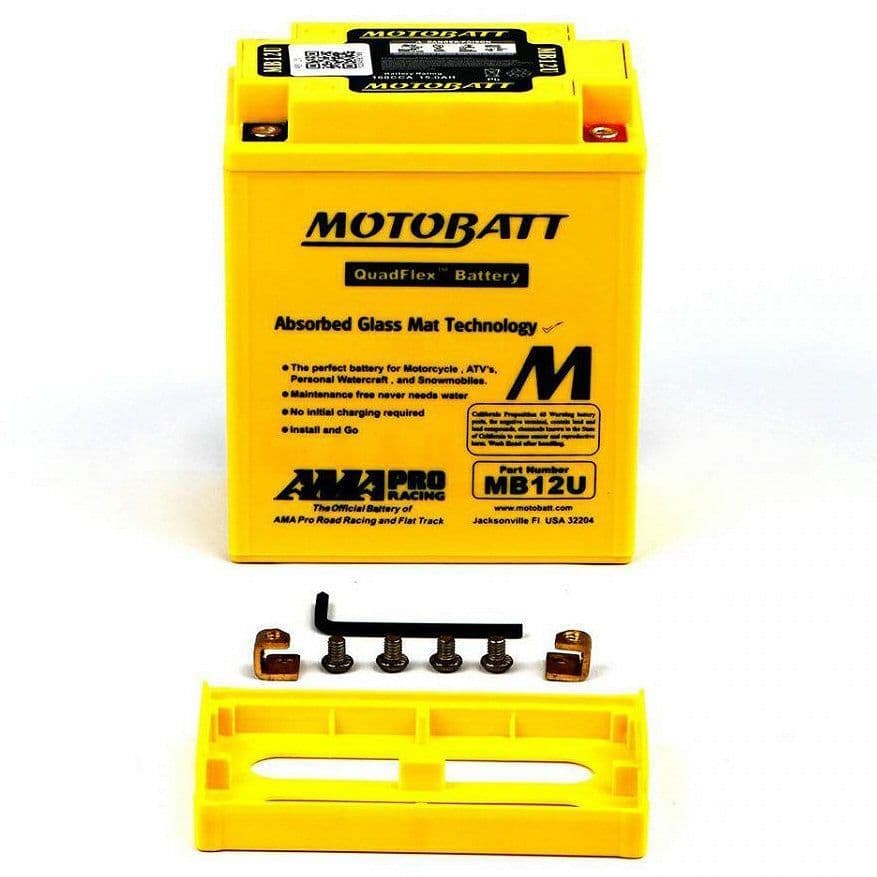 MB12U Motobatt AGM Motorcycle Battery - Replaces YB12A-A YB12AL-A2