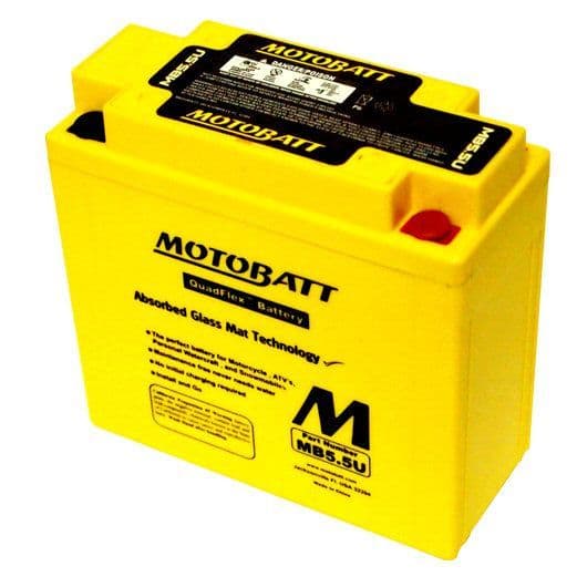 MB5.5U Motobatt AGM Motorcycle Battery - Replaces 12N5.5-3B 12N5.5-4A