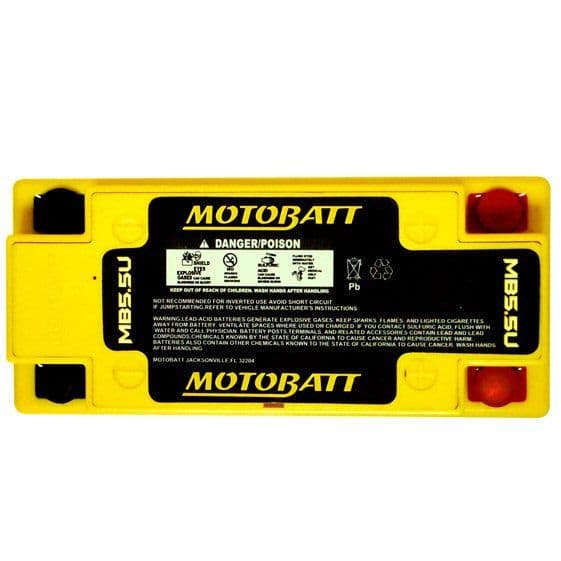 MB5.5U Motobatt AGM Motorcycle Battery - Replaces 12N5.5-3B 12N5.5-4A