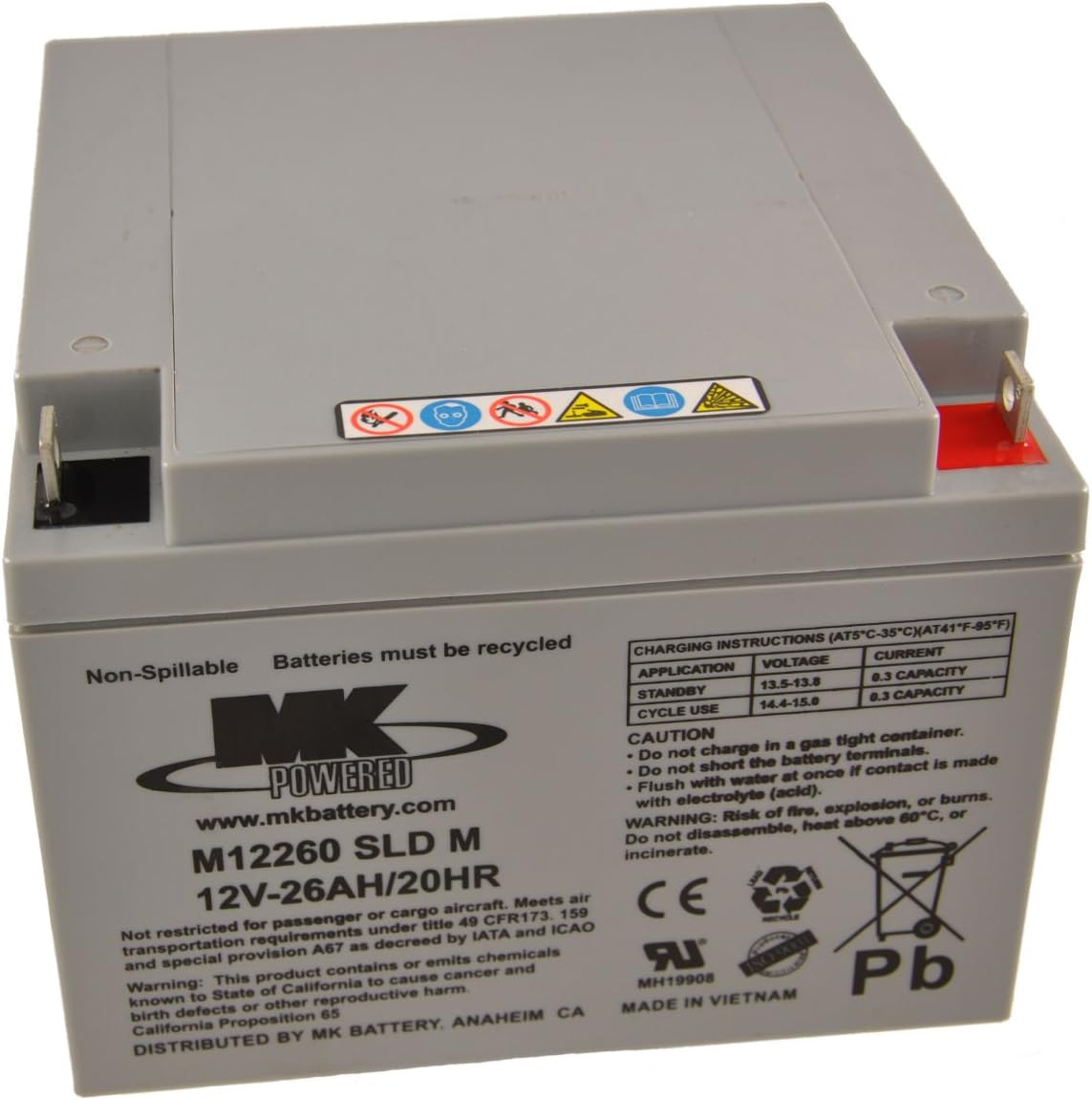 ES26-12 12v 26Ah MK Battery M12260 SLD M