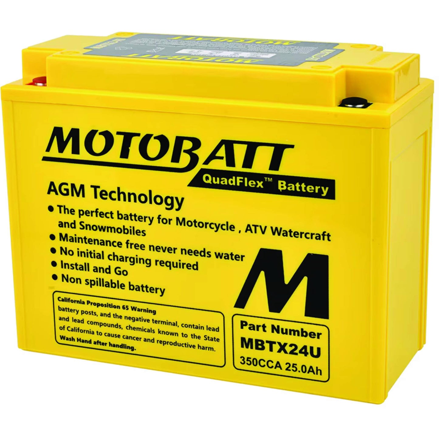 MBTX24U Motobatt AGM Motorcycle Battery