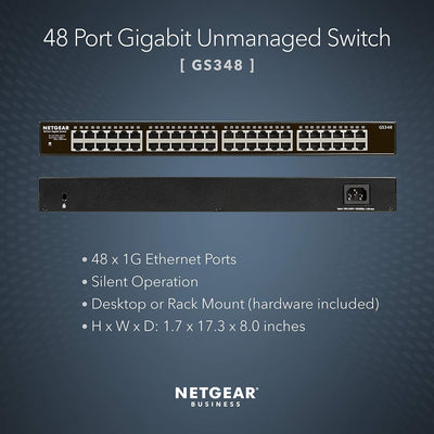 Netgear GS348 48-Port Gigabit Ethernet Switch Unmanaged