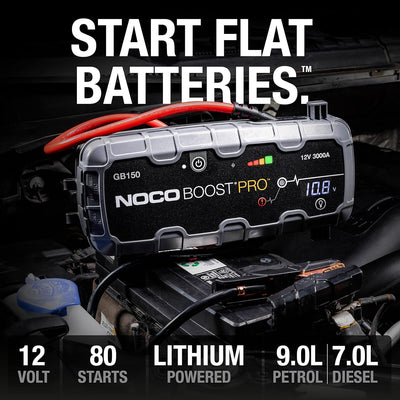 Noco gb150 confirms you can start a 9 litre petrol engine and a 7 litre diesel engine