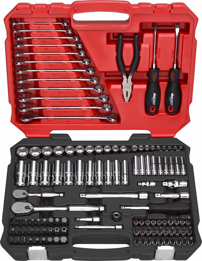 Socket Set 122 Pc Master Tool Set Sockets Deep and Standard BOXO