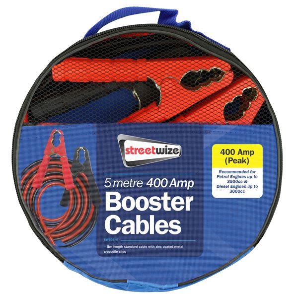 Jump Start Leads Extra Long 5 Metre Booster cables for up to 3.5L Petrol 3.0L diesel