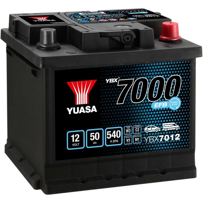 Yuasa YBX7012 EFB Start Stop Car Battery 12V 50Ah 540A
