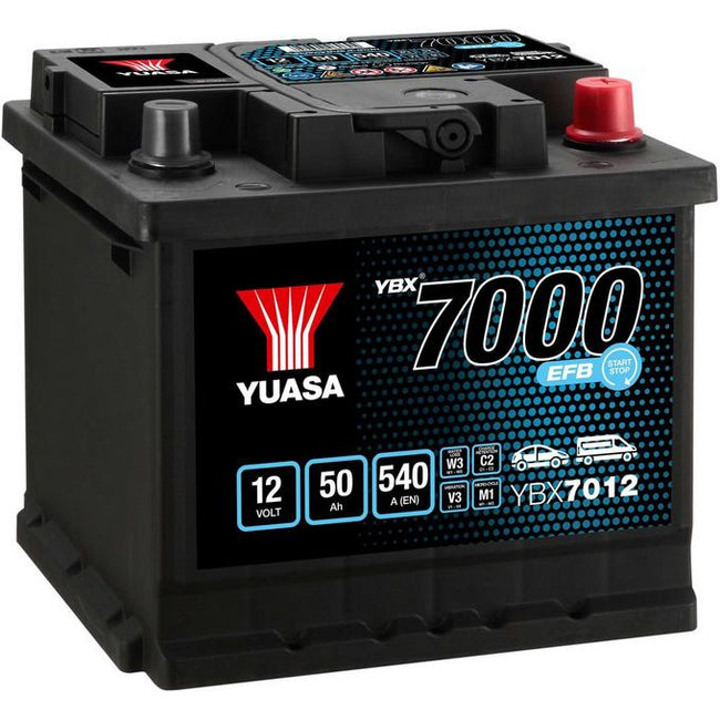 Yuasa YBX7012 EFB Start Stop Car Battery 12V 50Ah 540A