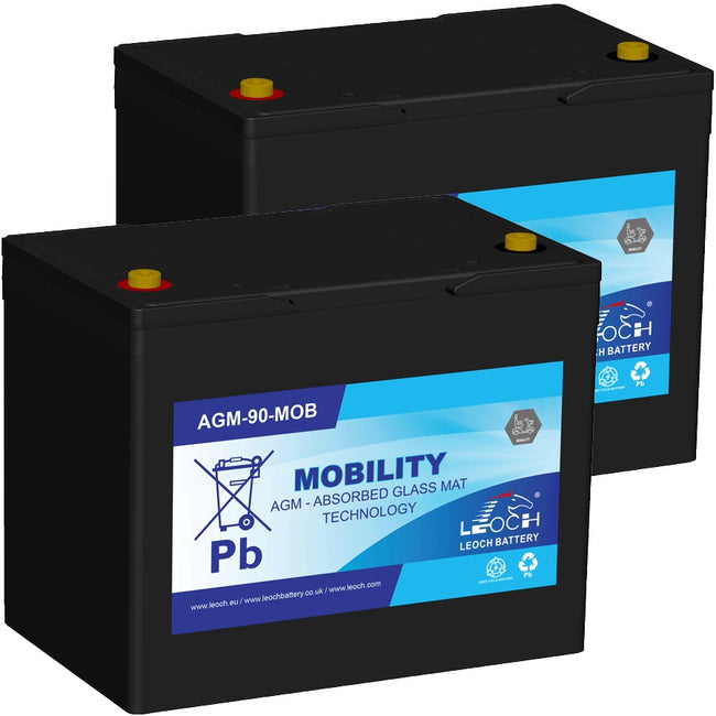 12v 75Ah Mobility Scooter Batteries | 2 Pack