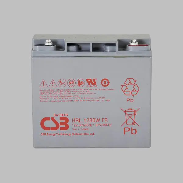 csb hrl battery in grey with red text 
