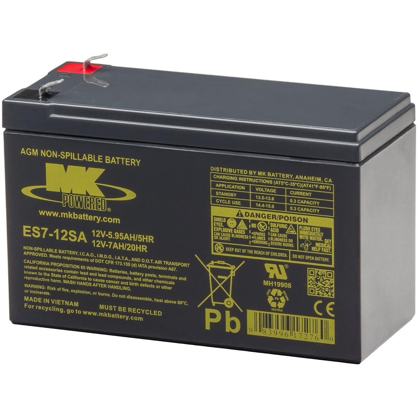 ES7-12SA 12v 7Ah MK Battery