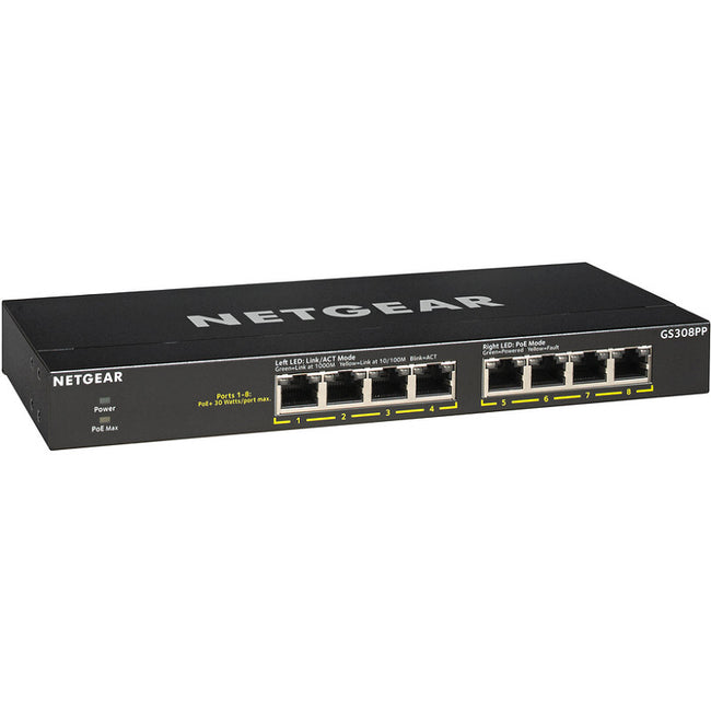 Netgear GS308PP 8-Port Unmanaged PoE Gigabit Ethernet Switch