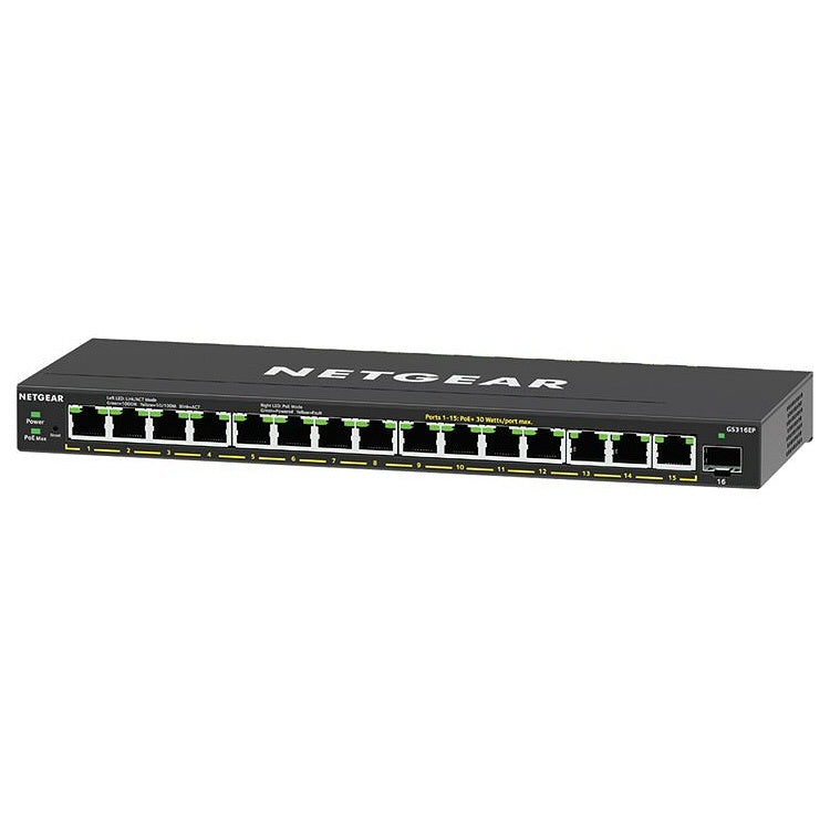 Netgear GS316EP 16-Port PoE+ Gigabit Ethernet Plus Switch with 1 SFP Port