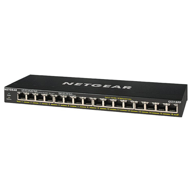 Netgear GS316PP 16-Port Unmanaged PoE Gigabit Ethernet Switch