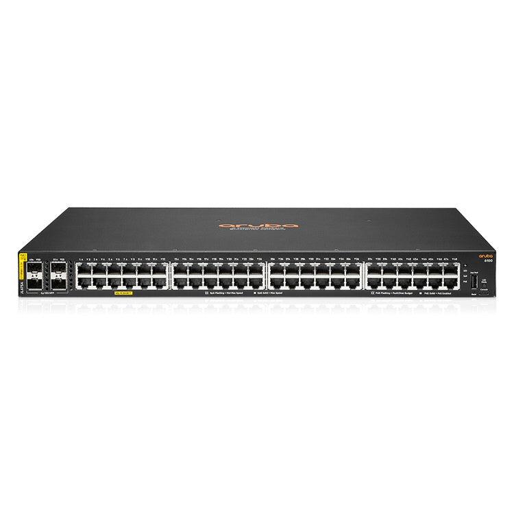 HPE Aruba JL675A 6100 48-Port 4SFP+ L3 Managed PoE Switch