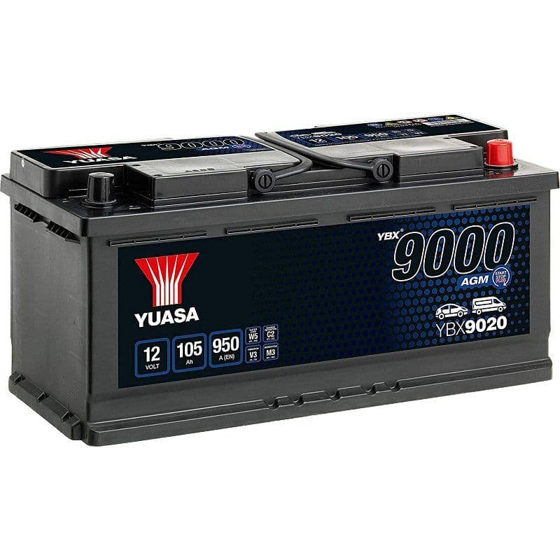 020 Car Battery YBX9020 12V 105Ah 950A Yuasa AGM Start Stop 020AGM