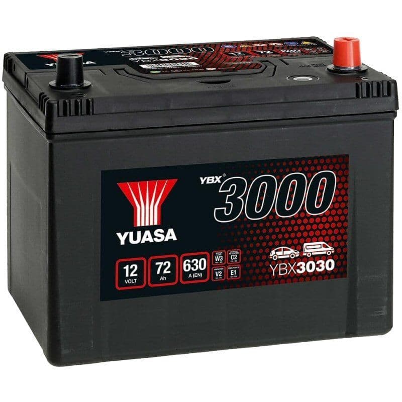 Yuasa YBX3030 Car Battery 12V 72Ah 630A Type 030