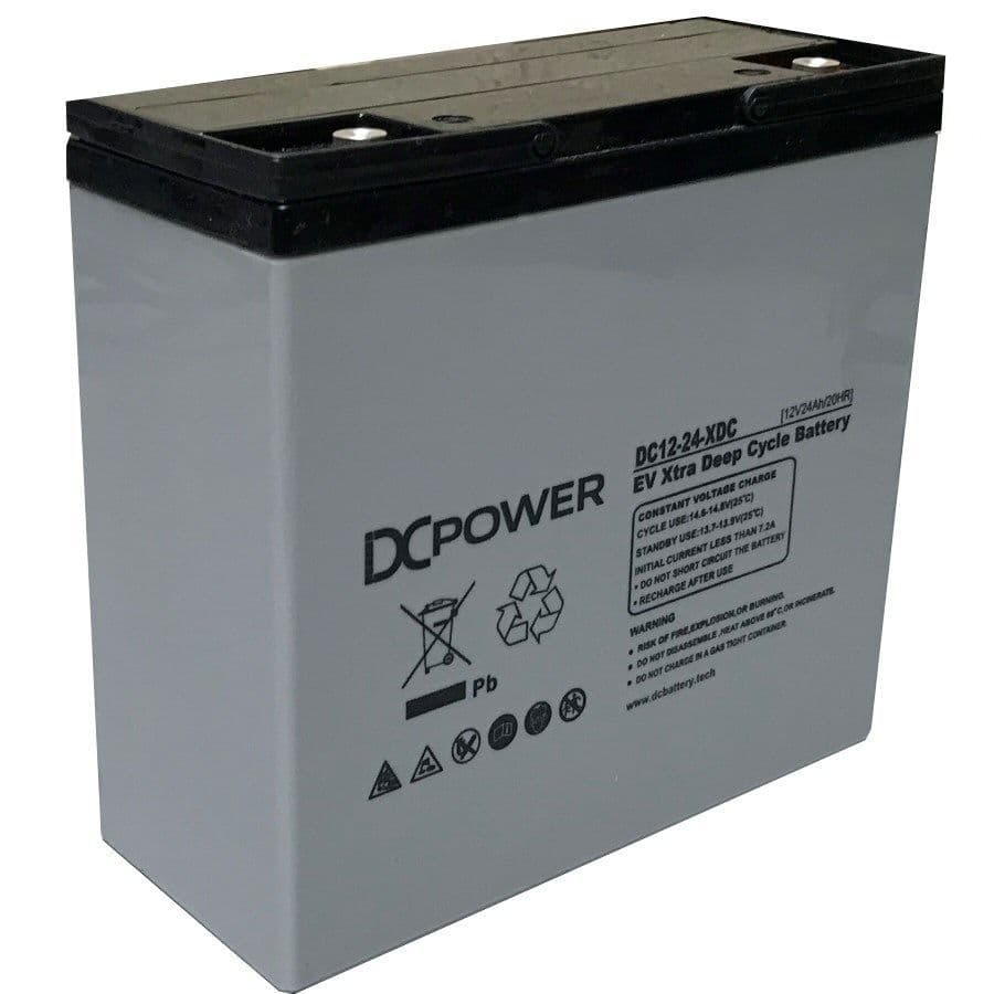 12v 24Ah AGM Battery DC12-24-XDC Slimline Upgrade