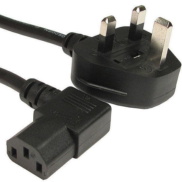 13A Plug to right-angled IEC lead Pack of 5