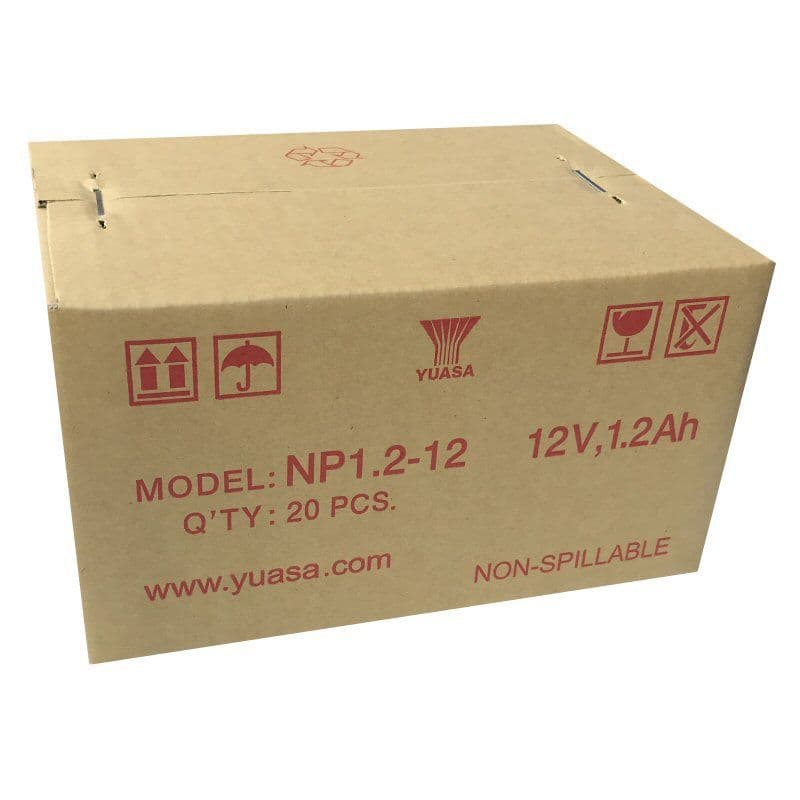 Yuasa NP1.2-12 Battery 12 Volt 1.2 Ah, bulk pack of 20 batteries to save money.
