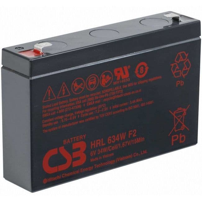 Csb HRL634W F2 Battery 6v 34w Replaces BB HR9-6
