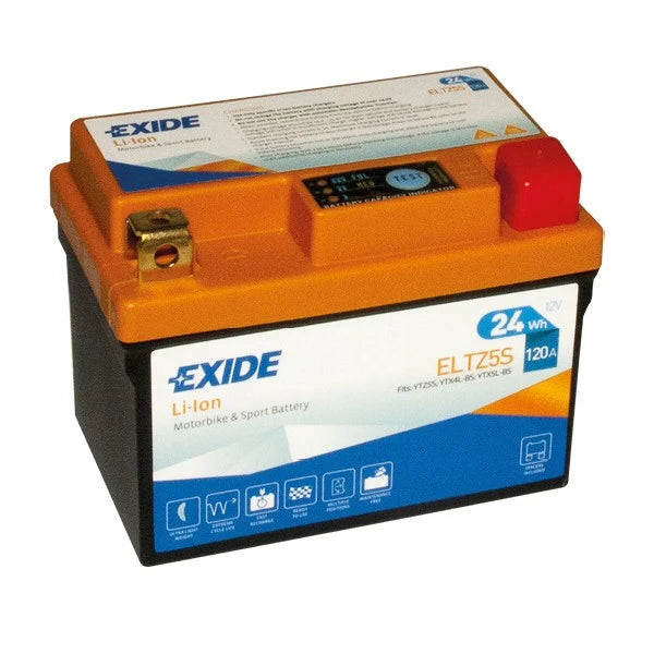 ELTZ5S Exide Li-Ion Lithium Motorbike Battery - Replaces YTX4L-BS YTX5L-BS YTZ5S