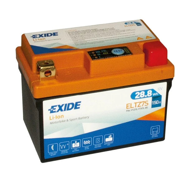 ELTZ7S Exide Li-Ion Lithium Motorbike Battery - Replaces YTX7L-BS YTZ7S ETZ7S