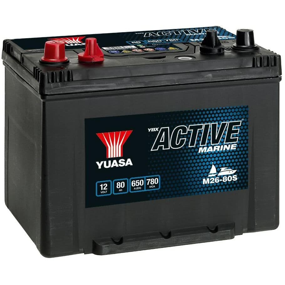 M26-80 12V 80Ah 650A Yuasa Marine Battery M26-80S