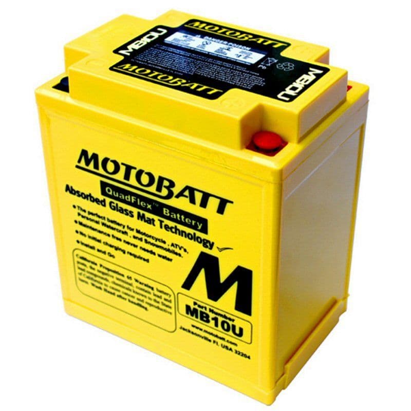 MB10U Motobatt AGM Motorcycle Battery - Replaces YB10, 12N10, 12N11