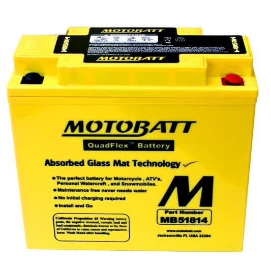 MB51814 Motobatt AGM Motorcycle Battery - Replaces 51913, 51814 and GEL12-19