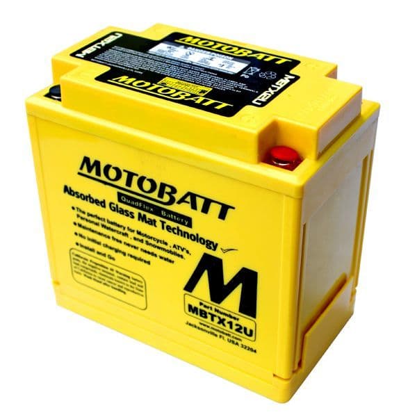 MBTX12U Motobatt AGM Motorcycle Battery - Replaces YTX12-BS YTX14-BS