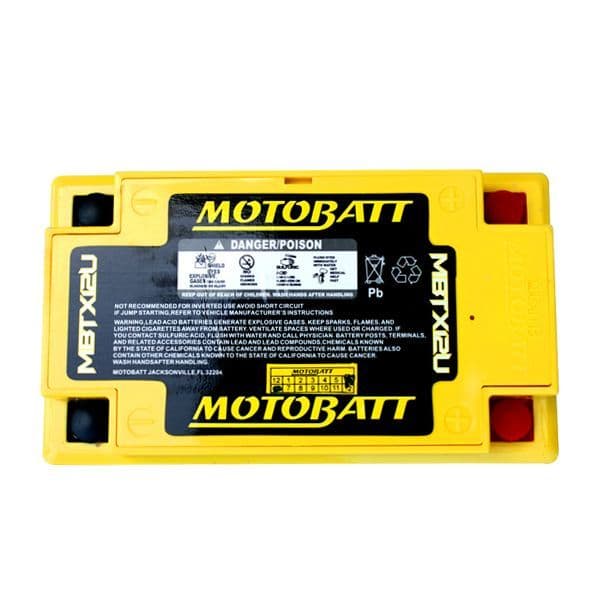 MBTX12U Motobatt AGM Motorcycle Battery - Replaces YTX12-BS YTX14-BS