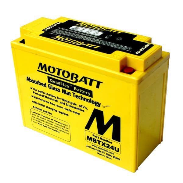 MBTX24U Motobatt AGM Motorcycle Battery - Replaces Y50-N18L-A2 YTX24HL