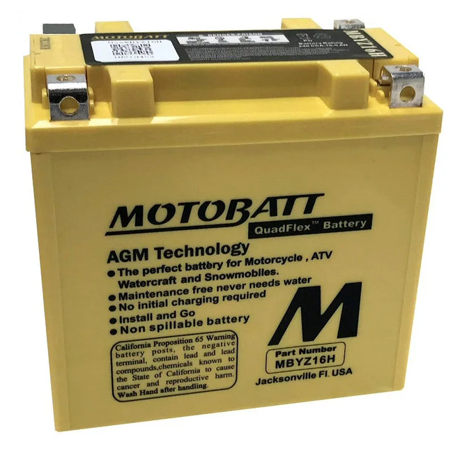 MBYZ16H Motobatt AGM Motorcycle Battery - Replaces YTX14-BS YTX14L-BS