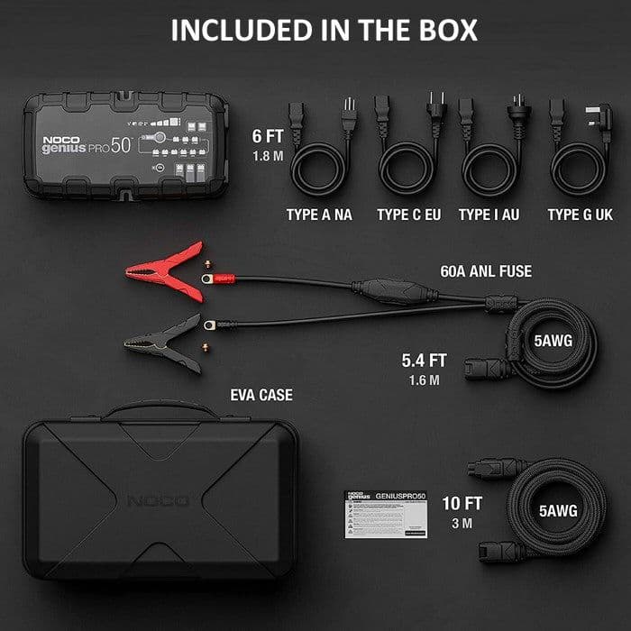 NOCO GENIUS PRO 50 バッテリー充電器 収納ケース付 Noco Genius Pro 50 Amp Professional Battery Charger – hardwarexpress
