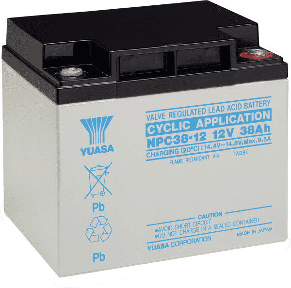 NPC38-12 Yuasa 38Ah 12v sealed lead acid battery