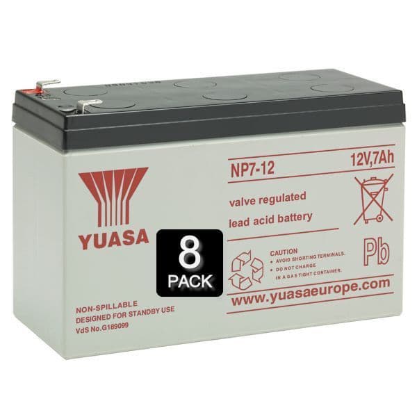 Pack of 8 Yuasa NP7-12 Batteries