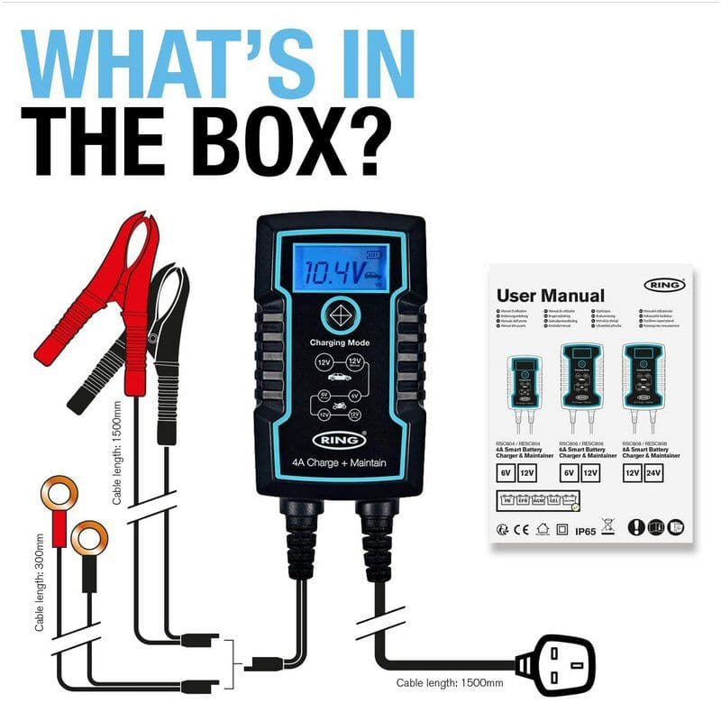 Ring RSC804 4A Smart Charger and Battery Maintainer  12v 6v